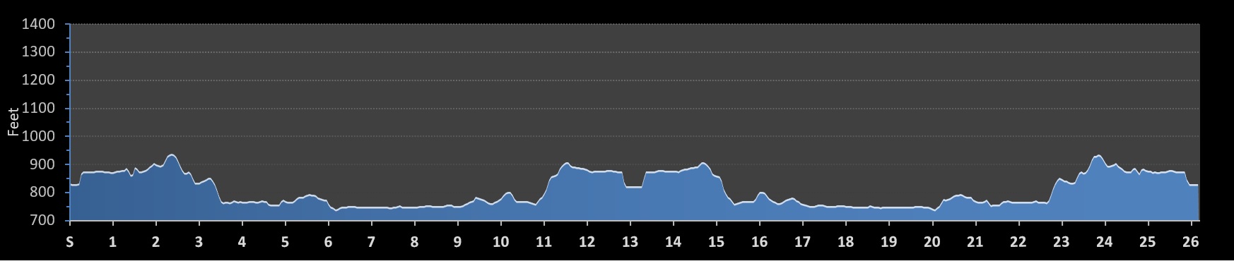 Ann Arbor Marathon Elevation Profile