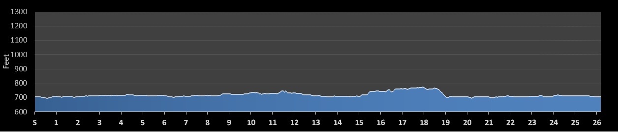 Toronto Waterfront Marathon Elevation Chart