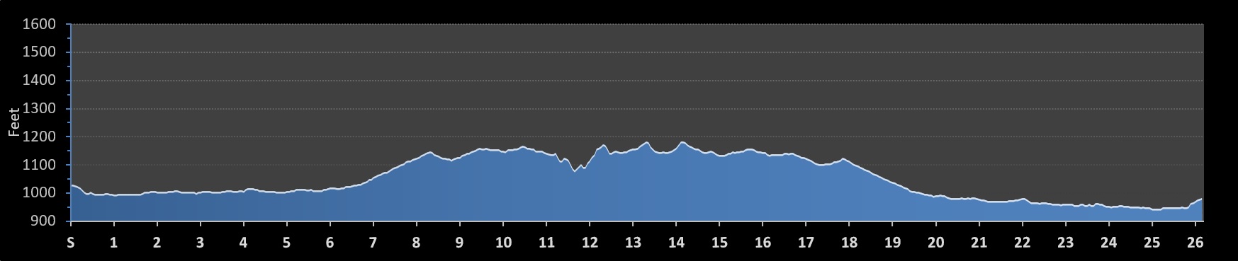 Spinx Runfest Marathon Elevation Profile