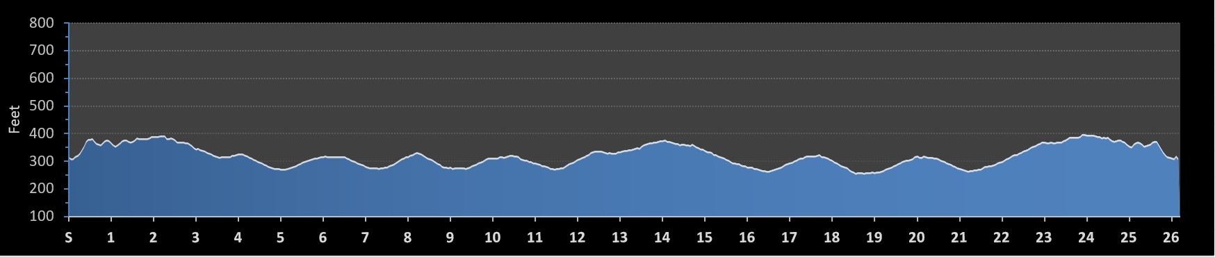 Tobacco Road Marathon Elevation Profile