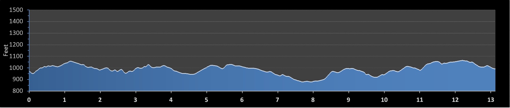 Atlanta Half Marathon elevation profile