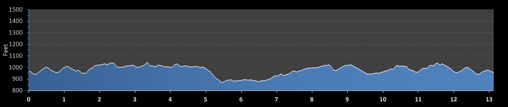 Atlanta Thanksgiving Day Half Marathon elevation profile