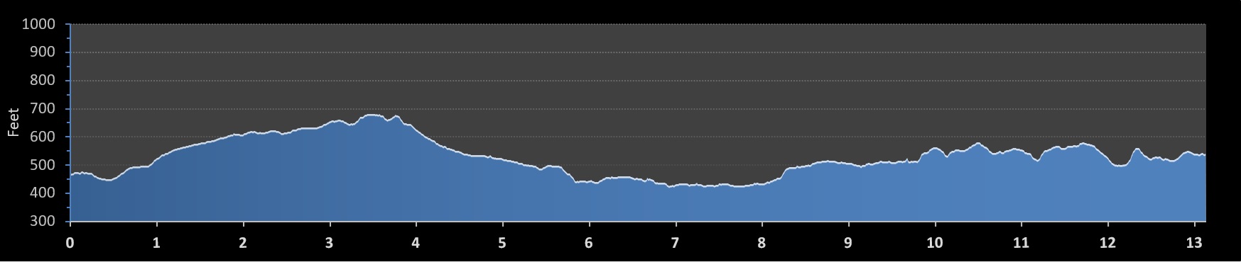Austin Half Marathon elevation profile