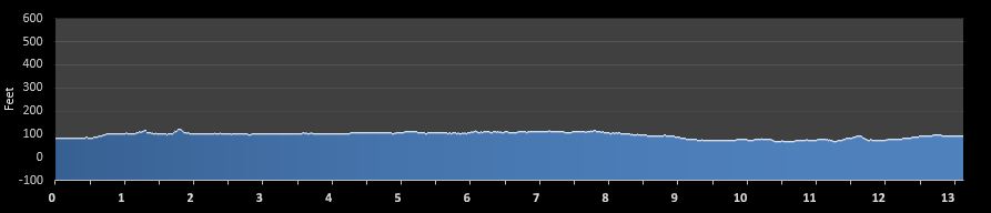 Best Damn Race Half Marathon (Orlando) elevation profile