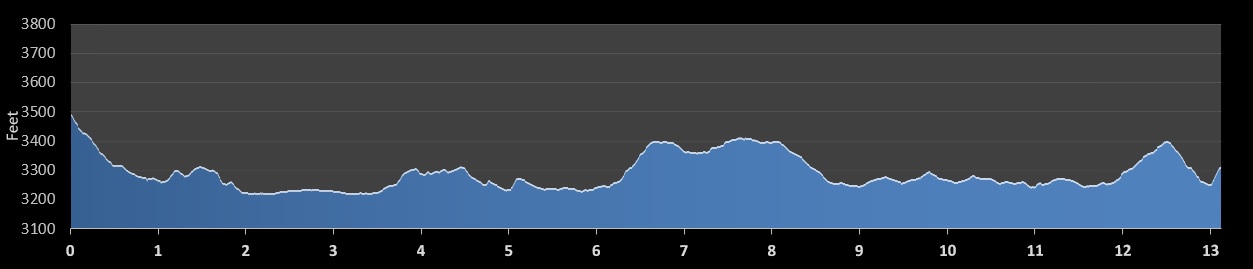 Canaan Valley Half Marathon elevation profile