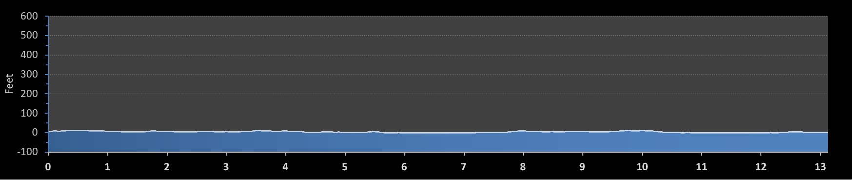 Charleston Half Marathon elevation profile