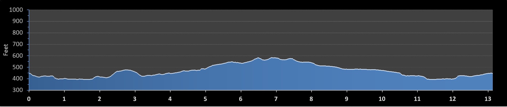 Dallas Half Marathon elevation profile