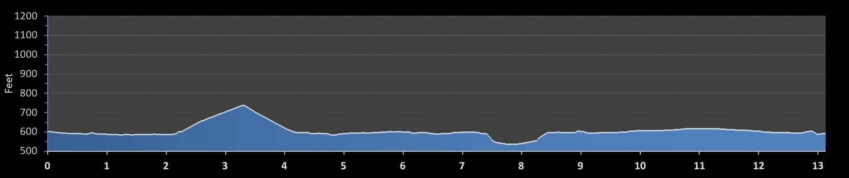 Detroit Half Marathon (International) elevation profile