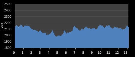 Hokie Half Marathon elevation profile