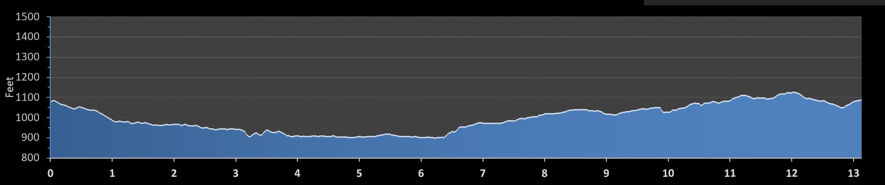 Medina Half Marathon elevation profile