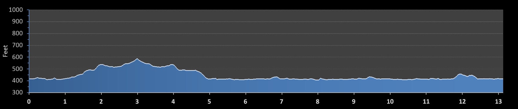 Nashville Half Marathon elevation profile