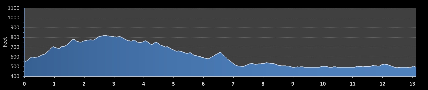 Queen Bee Half Marathon elevation profile